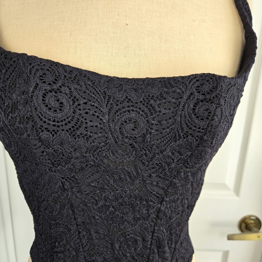 Rosa Cha Womens Black Lace Corset Top Brazilian Size 46 Lightly Padded Underwire - Picture 3 of 10